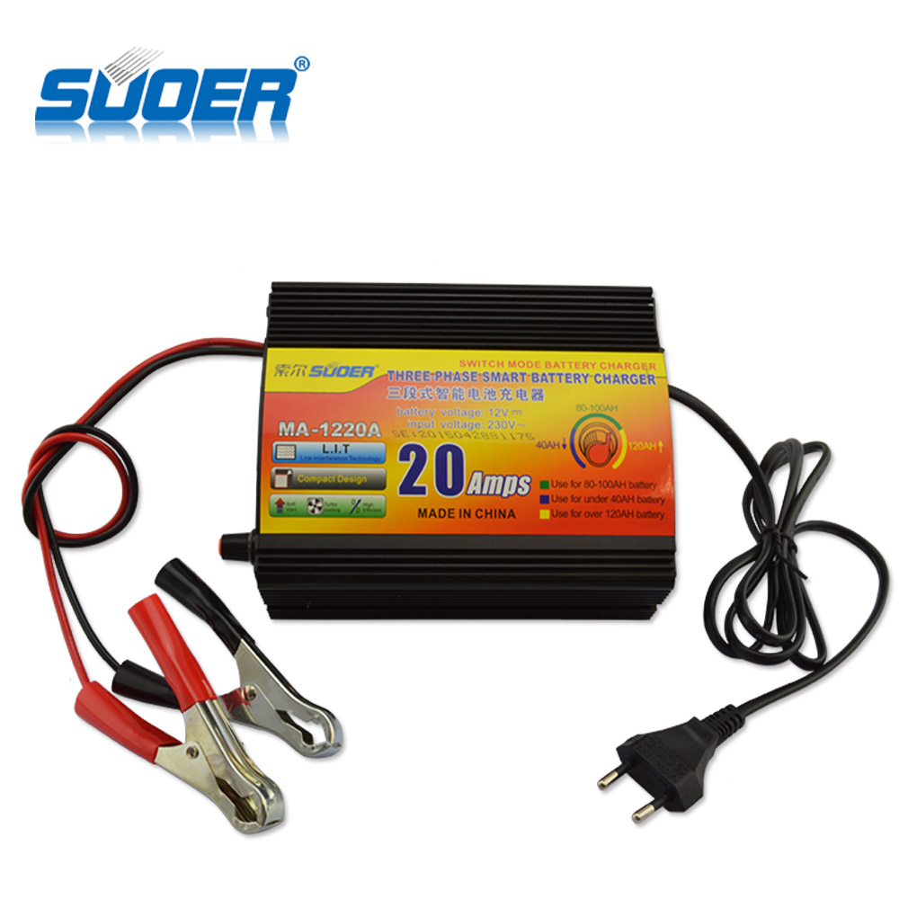 Suoer 20A 12V Intelligent Battery Charger (MA-1220A) - IT Square